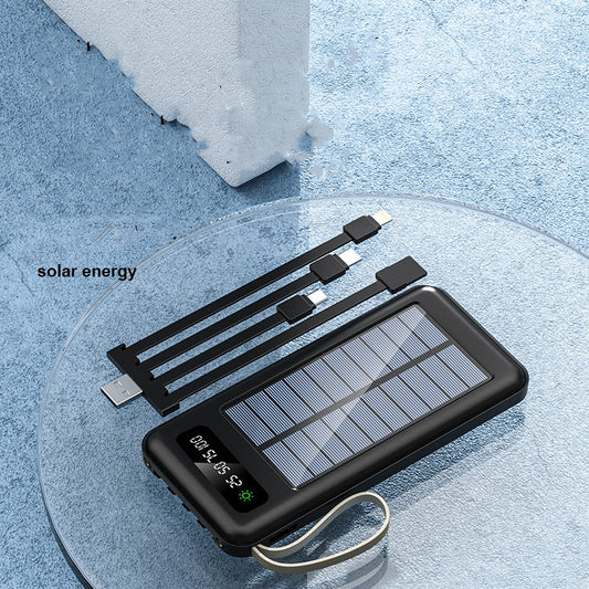 chargeur batterie externe solaire noir 